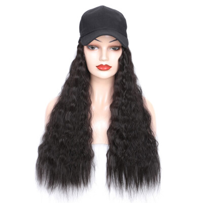 

Gobestart Baseball Cap Hat Wig Wavy Curly Long Synthetic Hair Hat Hairpiece Wigs For Women