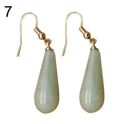 

Vintage Water Drop Shape Stone Dangle Women Hook Earrings Party Jewelry Gift