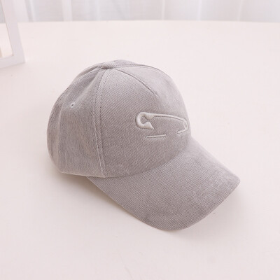 

Korean version of the new womens outdoor sun - shading sun cap corduroy embroidered duck tongue cap baseball cap