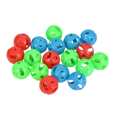 

18pcs Plastic Hollow Out Cat Bell Balls Pet Sound Rattle Interactive Toys