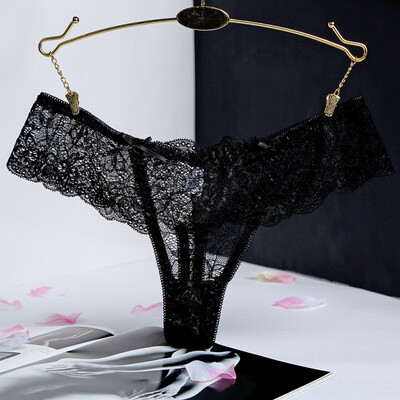 

Sexy Lace Thong Panties Good Elastic Underwear Solid Colour Bowknot Multicolor Female Floral Thongs&G-strings Tanga Mujer