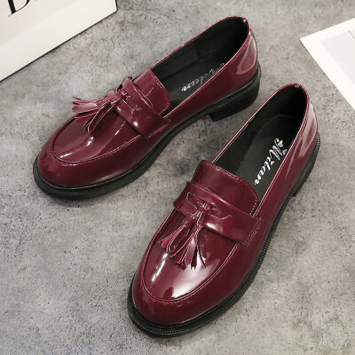 

Loaof shoes women spring Korean version of the British wind flat chic single shoe flow su social small leather shoes