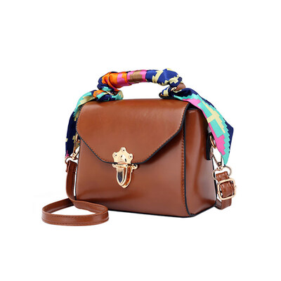 

Fashion Women Faux Leather Handbag Crossbody Shoulder Bag Scarf Handle Pouch