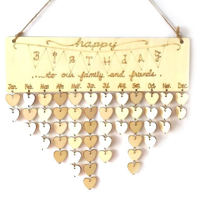 

Wooden Calendar Board Sign Family Celebration&Birthday Reminder DIY Wooden Craft for Home Decoration