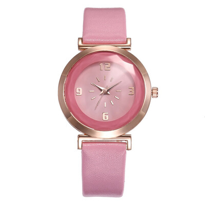 

Hot Korean Arabic Numerals Ladies Watch Wristwatches Leather Quartz Wristwatch Clock Mechanism Stainless Steel Kol Saati 50