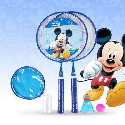 

Disney Childrens Big Round Beat Beginner Training Badminton Racquet Parent-child Interactive Toy Blue Mickey
