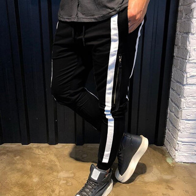 

Gobestart Fashion Men Casual Solid Drawstring Elastic Waist Sport Long Pant Trousers