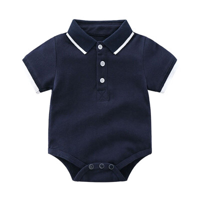 

Fashion Baby Rompers for Boys Turn-down Collar Jumpsuit Short Sleeve Infant Casual Romper Outfits Newborn Clothes