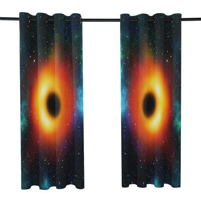

2pcsset Digital Printing Shading Sliding Curtains Home Blackout Curtain