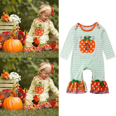 

Baby Girl Halloween Jumpsuit Romper Long Sleeve One-Piece Outfits