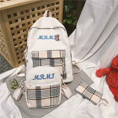 

Ins schoolbag female Korean version of high school students canvas campus multi-kit Japanese backpack shoulder bag