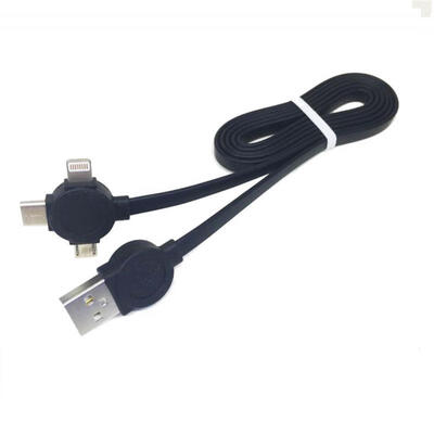 

3-in-1 Universal Data Line USB To Type-C Micro USB Lightning Charging Cable For IPhone Android Phones