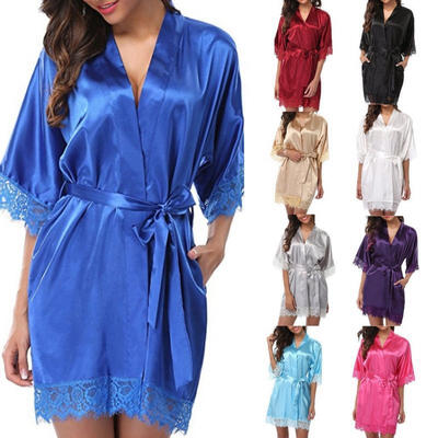 

Silk Lace Fashion Sexy Casual Soft Nightwear Gown Robes Sleepsuit Outfits Clothes
