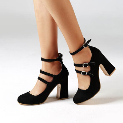 

Rose Fashion Womens Sweet Buckle Strap Shoe High Heels Pumps Sexy Party Shoes