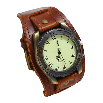 

Gobestart Men Punk Retro Simple Fashion Pin Buckle Strap Leather Watch