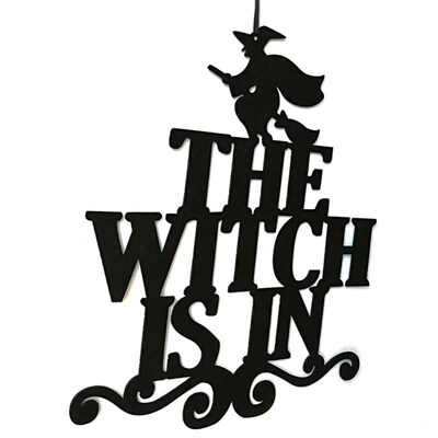 

The Witch Is In Non-woven Halloween Door Hanging Sign Props Party Decoration