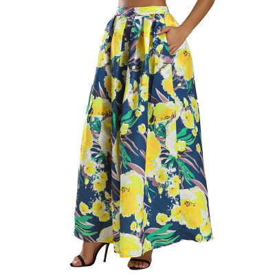 

Summer Jungle Print Bohemian Vintage Horsetail Skirt womens 65124