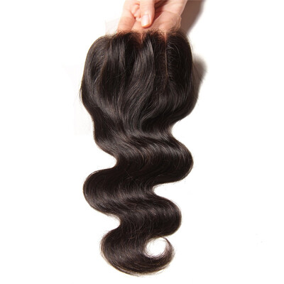

UNice 4x4 Closure 8A Peruvian Body Wave Virgin Human Hair Lace Closure 35g