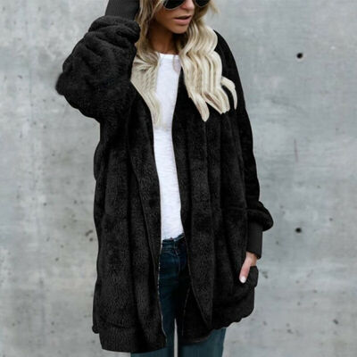 

Winter Autumn Women Long Sleeve Hoodie Jacket Outerwear Tops Warm Slim Coat