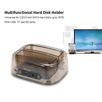 

HDD Docking Station USB30 Hard Disk Drive Docking Station Multifunctional Docking Base for 25 Inch 35 Inch IDESATA