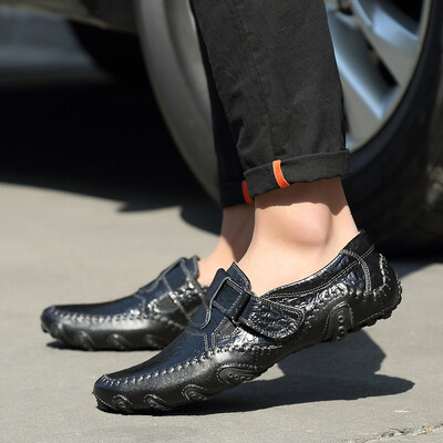 

2019 new business casual shoes mens leather peas shoes British mens shoes set foot lazy shoes cattle two-layer shoes