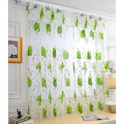 

Big Flower Tulle Blackout Curtains Window Screening Drape for Bedroom Decor