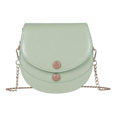 

Solid Color Flap Shoulder Handbags Women Leather Chain Crossbody Saddle Bag