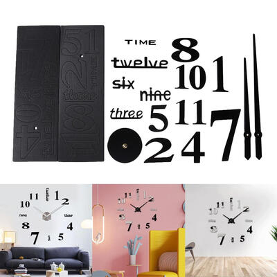 

3D Large Wall Clock Mirror Sticker Big Watch Sticker Home Decor Unique Gift
