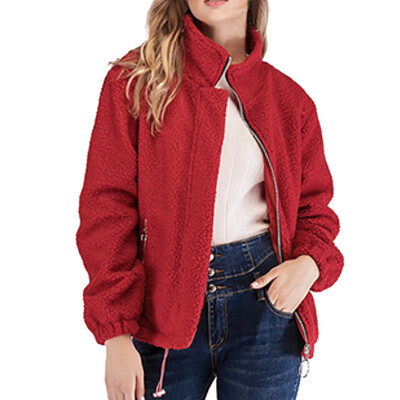 

Toponeto Women Winter Casual Long Sleeve Zipper Solid Warm Coat Overcoat Outercoat