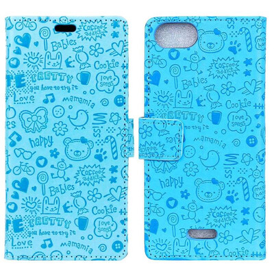 

MOONCASE Wiko Tommy3 Plus Little Witch Leather Case - Blue