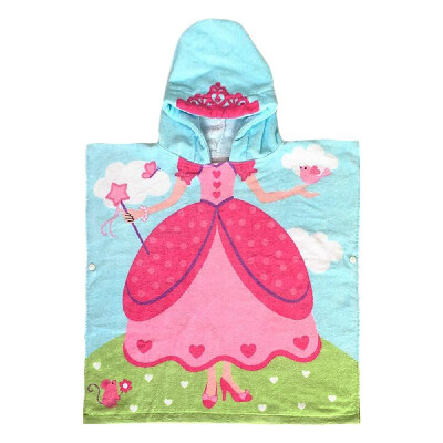 

60cm Baby Kids Cotton Hooded Pullover Bath Towel Beach Swimming Towel Poncho