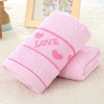 

1Pcs Face Towel Cotton Blends Solid Color Love Pattern Supper Comfy Towel 7333cm