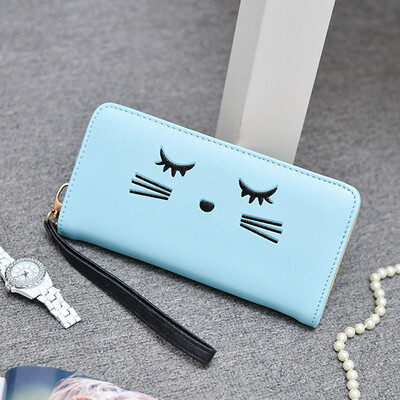 

Tailored Women Wallets Cat Pattern Purse Clutch Wallet Cute Cartoon Girl Money Bag BK