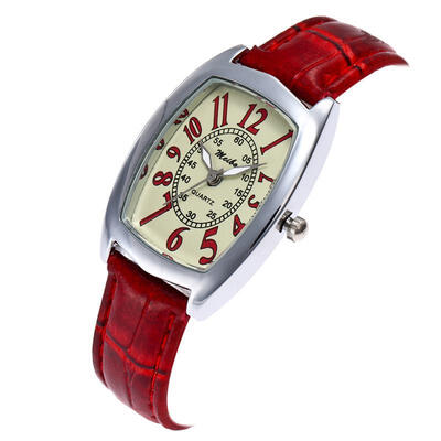 

Womens Casual Watch Leather Strap Stainless Steel Wristwatch Woman Simplel Elegant Red Watches For Lady Reloj Mujer