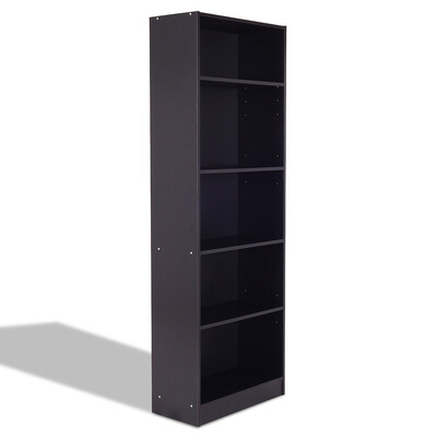 

Modern 5 Tier Storage Media Shelf Cabinet Bookcase