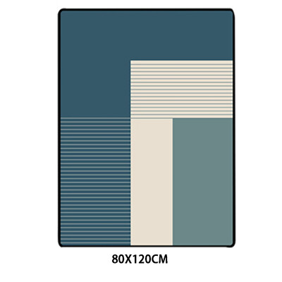 

Gobestart Geometric Dark Green Blue Living roombedroom Rug Anti Skid Soft Carpet Modern