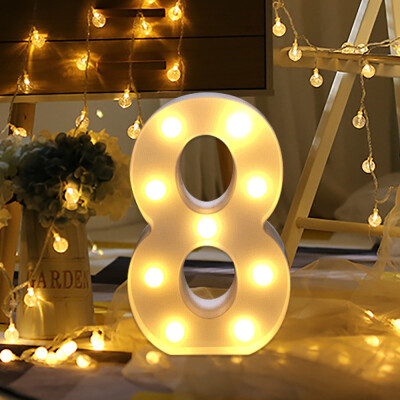 

Gobestart Alphabet LED Digital Lights Light Up White Plastic Digital Standing Hanging 0