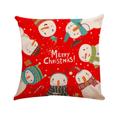 

Tailored Xmas Cotton Pillow Case Linen Cushion Cover Merry Christmas Home Decoration