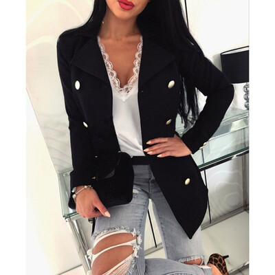 

Women Slim Double-breasted Business Office Blazer Suit Coat Jacket OL Outwear