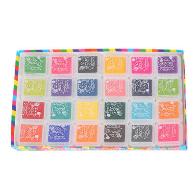 

Greensen 24 Colors DIY Cute Colorful Ink Pad Stamp Inkpad for Rubber Stamp Scrapbook Decoration