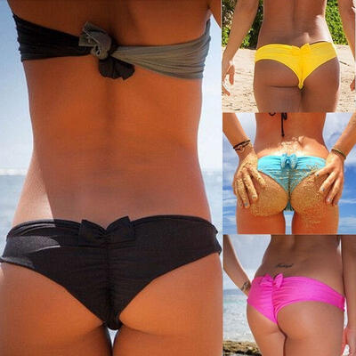 

New Womens Sexy Brazilian Bowknot Bikini Swimwear Beach Bathing Suit Bottom -XL