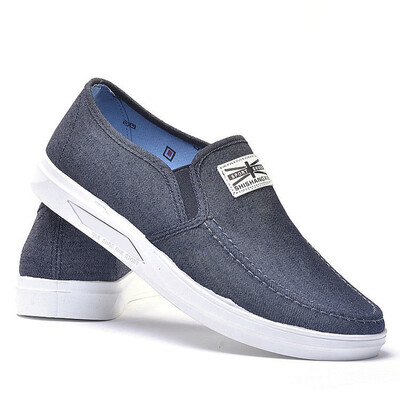 

Mens Flat Canvas Shoes Casual Round Head Lightweight Breathable Sneakers Shoes