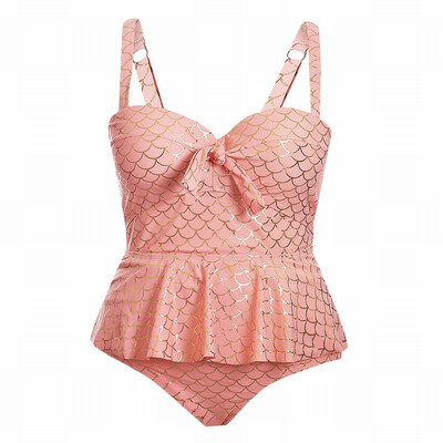 

Plus Size swimwear tube top sling split swimsuit