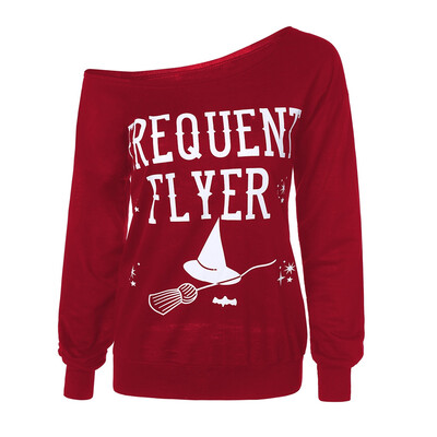 

Letter Skew Neck Sweatshirt