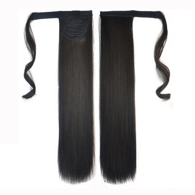 

Gobestart Real New Clip In Human Hair Extension Straight Pony Tail Wrap Around Ponytail