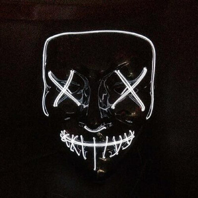

Led Mask Halloween Party Masque Masquerade Masks Neon Maske Light Glow In The Dark Mascara Horror Maska Glowing Masker Purge