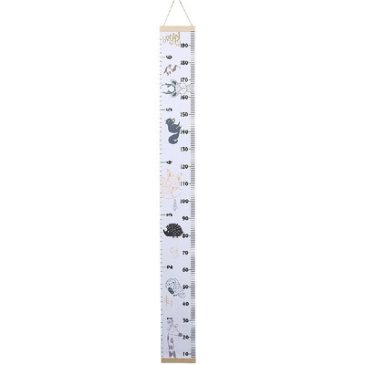 

Baby Growth Height Chart Canvas&Wood Frame Cartoon Patterns Handing Removable Wall Ruler for Kids Children Wall Decor 787" x