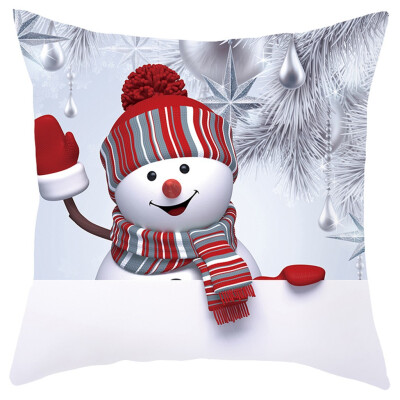 

Siaonvr Christmas Sofa Pillow Case 3D Snowman Cushion Cover Decorative Covers