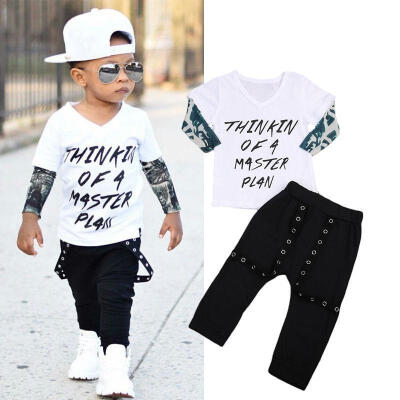 

2PCS Toddler Infant Baby Kids Boy Clothes T-shirt TopsPants Outfits Set Clothes