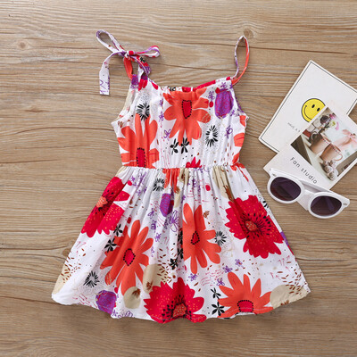 

Toddler Baby Girl Princess Floral Sunflower Beach Party Casual Dress Clothes